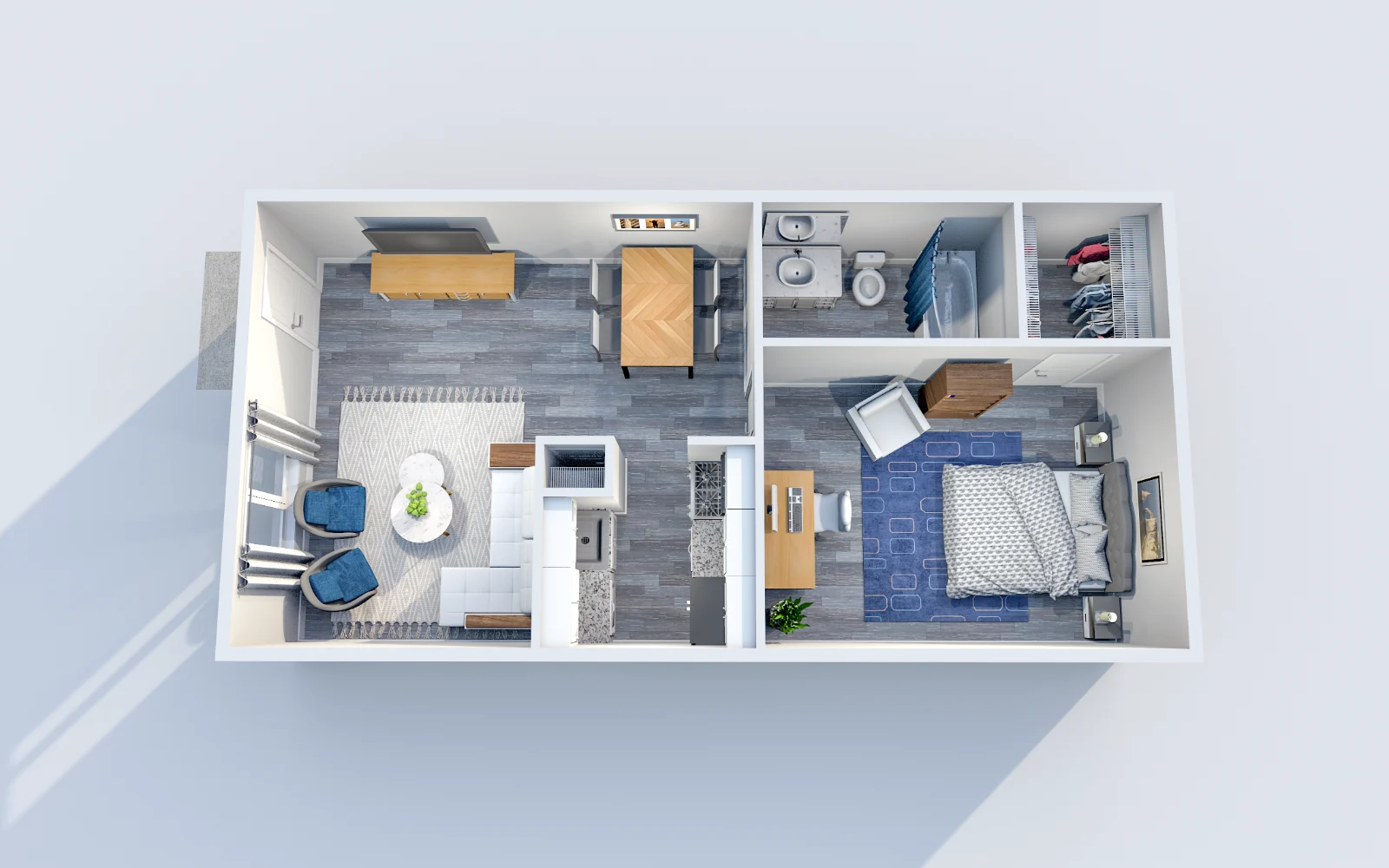 Marina Club — floor plan, Plan A1 · 1 bed · 1 bath · 525 sq ft